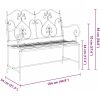 Utomhusbänk Svart Metall Robust Rektangulär Traditionell vidaXL 104 x 54 x 93 cm – miniatyr 9