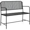 utomhusbänk Svart Metall Standard Hållbar Utomhusbänk vidaXL 103.5 x 51.5 x 90 cm – miniatyr 2