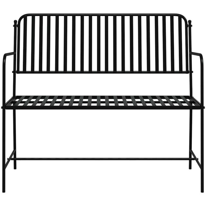 utomhusbänk Svart Metall Standard Hållbar Utomhusbänk vidaXL 103.5 x 51.5 x 90 cm – bild 4