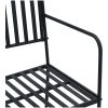 utomhusbänk Svart Metall Standard Hållbar Utomhusbänk vidaXL 103.5 x 51.5 x 90 cm – miniatyr 7