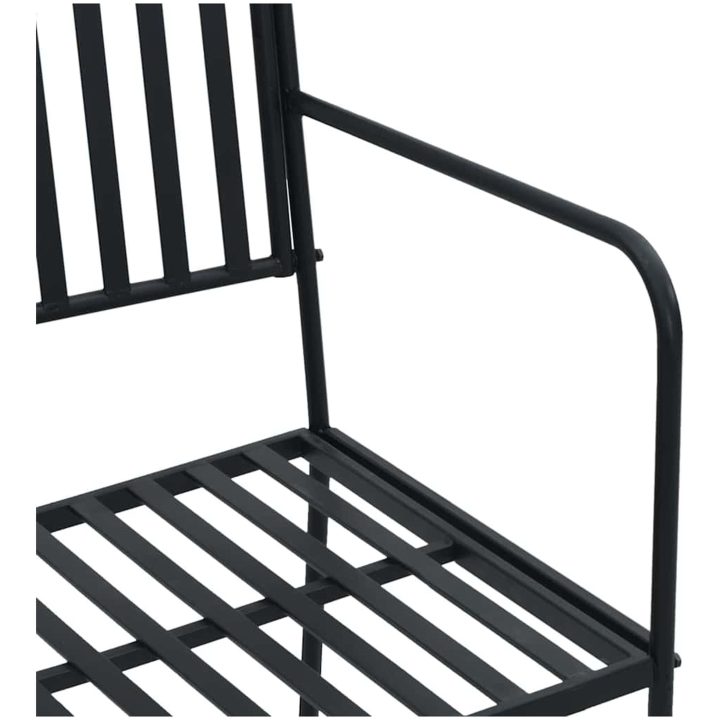 utomhusbänk Svart Metall Standard Hållbar Utomhusbänk vidaXL 103.5 x 51.5 x 90 cm – bild 7