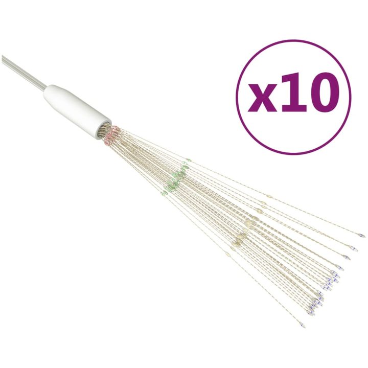 Utomhusbelysning fyrverkerier 10 st flerfärgad 20cm 1400 LED vidaXL – bild 2