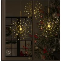 Utomhusbelysning fyrverkerier 10 st varmvit 20cm 1400 lysdioder vidaXL
