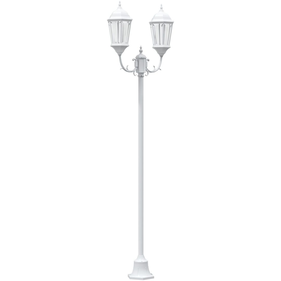Utomhusbelysning Vit Metall Metallgångbelysning Cylindrisk vidaXL Large – bild 2