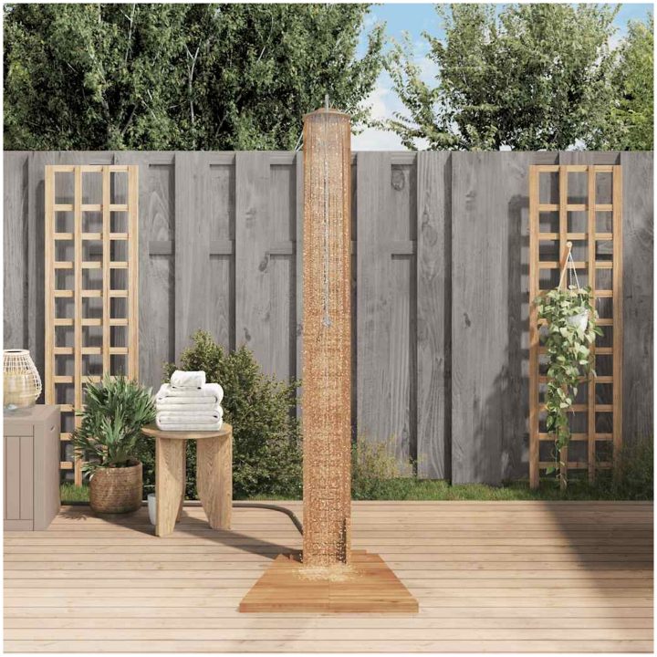 Utomhusdusch massiv teak 70x75x204 cm vidaXL – bild 3