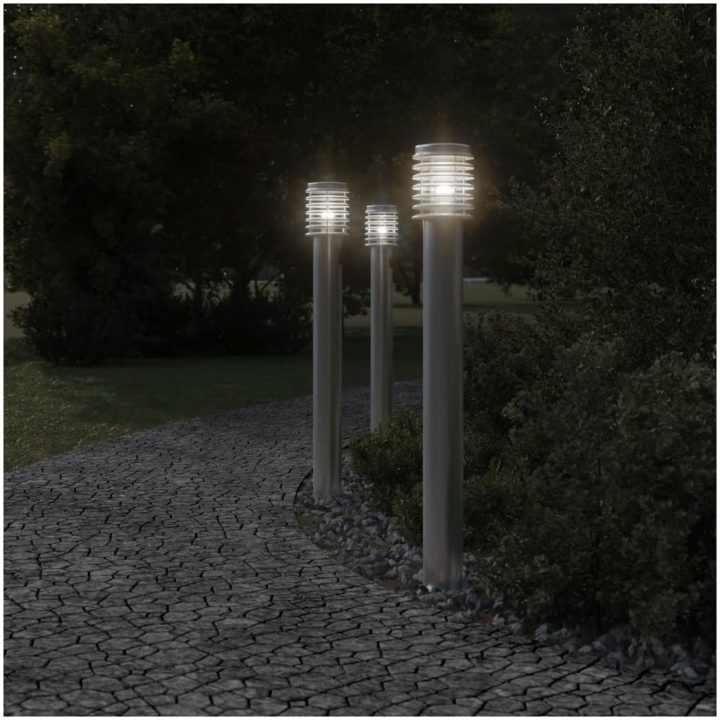 Utomhusgolvlampa med eluttag silver 110 cm rostfritt stål vidaXL – bild 3