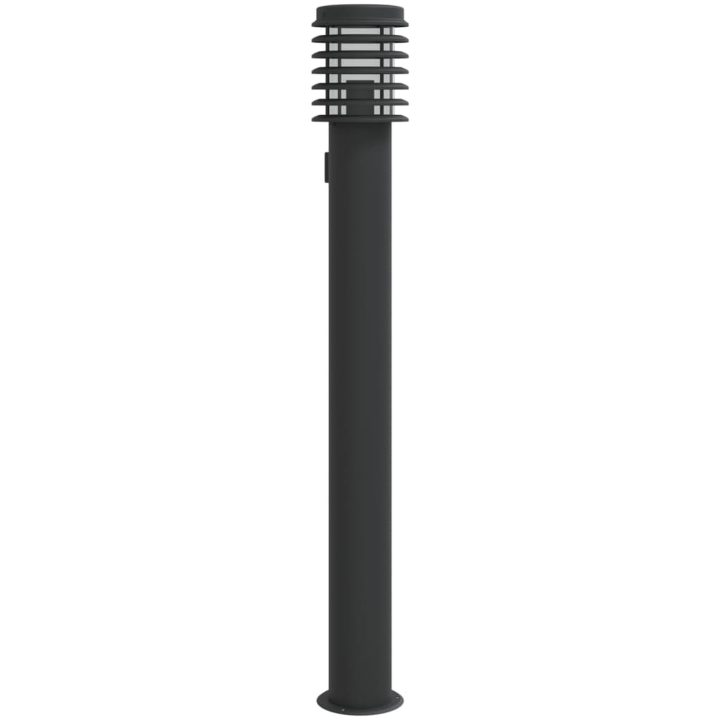 Utomhusgolvlampa med eluttag svart 110 cm rostfritt stål vidaXL – bild 2