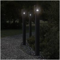 Utomhusgolvlampa med eluttag svart 110 cm rostfritt stål vidaXL