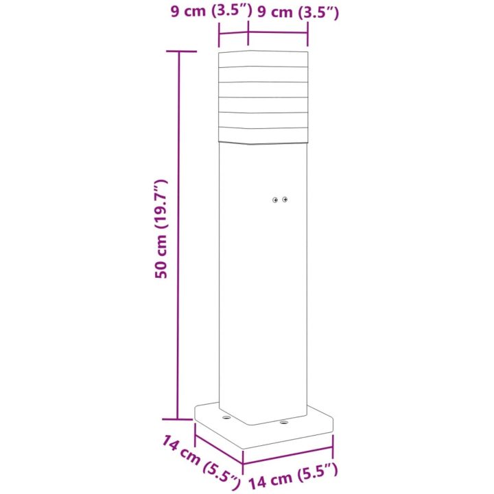Utomhusgolvlampa med eluttag svart 50 cm aluminium vidaXL 50 cm – bild 7