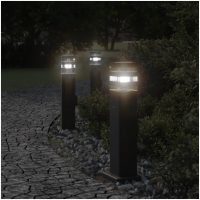 Utomhusgolvlampa med eluttag svart 50 cm aluminium vidaXL