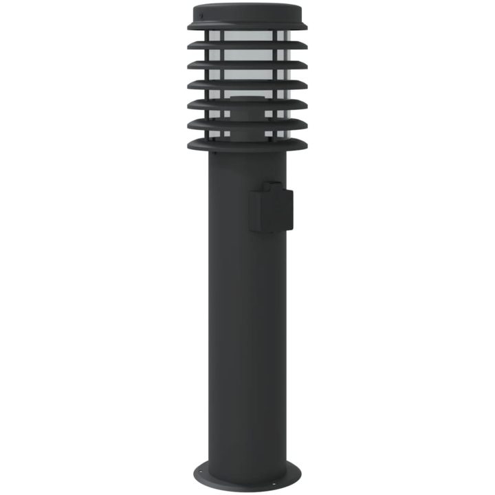 Utomhusgolvlampa med eluttag svart 60 cm rostfritt stål vidaXL – bild 6