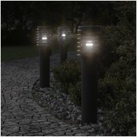 Utomhusgolvlampa med eluttag svart 60 cm rostfritt stål vidaXL
