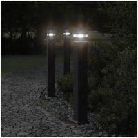 Utomhusgolvlampa med eluttag svart 80 cm aluminium vidaXL