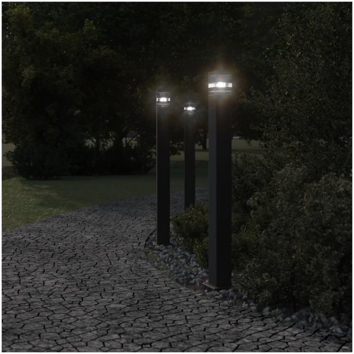 Utomhusgolvlampa med eluttag svart aluminium vidaXL 110 cm – bild 3