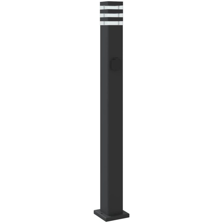 Utomhusgolvlampa med eluttag svart aluminium vidaXL 110 cm – bild 6
