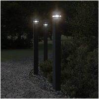Utomhusgolvlampa med eluttag svart aluminium vidaXL