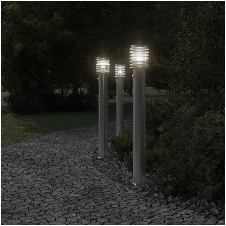 Utomhusgolvlampa med sensor silver 110 cm rostfritt stål vidaXL – bild 3