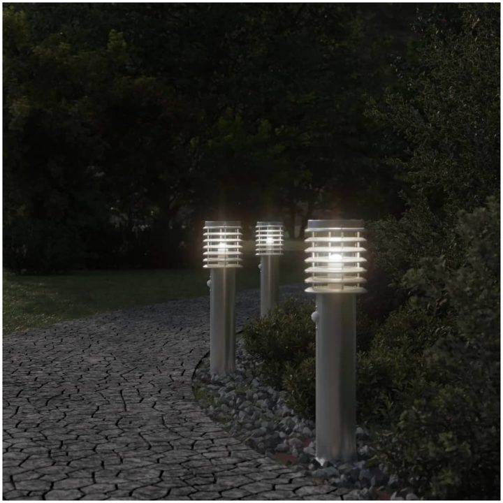 Utomhusgolvlampa med sensor silver 60 cm rostfritt stål vidaXL – bild 3