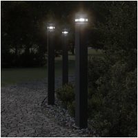Utomhusgolvlampa med sensor svart 110 cm aluminium vidaXL