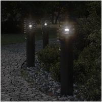 Utomhusgolvlampa med sensor svart 60 cm rostfritt stål vidaXL