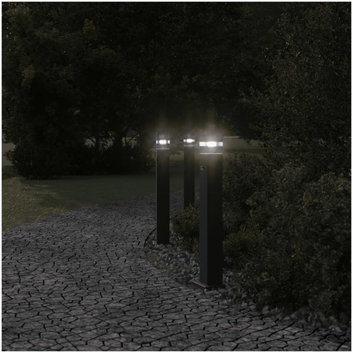 Utomhusgolvlampa med sensor svart 80 cm aluminium vidaXL 80 cm – bild 3