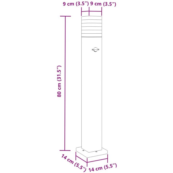 Utomhusgolvlampa med sensor svart 80 cm aluminium vidaXL 80 cm – bild 7