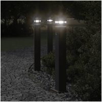 Utomhusgolvlampa med sensor svart 80 cm aluminium vidaXL