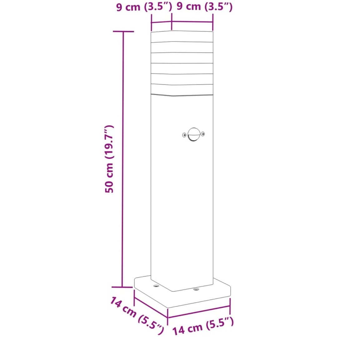 Utomhusgolvlampa med sensor svart aluminium vidaXL 50 cm – bild 7