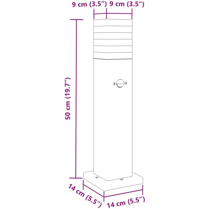 Utomhusgolvlampa med sensor svart aluminium vidaXL 50 cm – bild 7