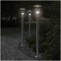 Utomhusgolvlampa silver 100 cm rostfritt stål vidaXL