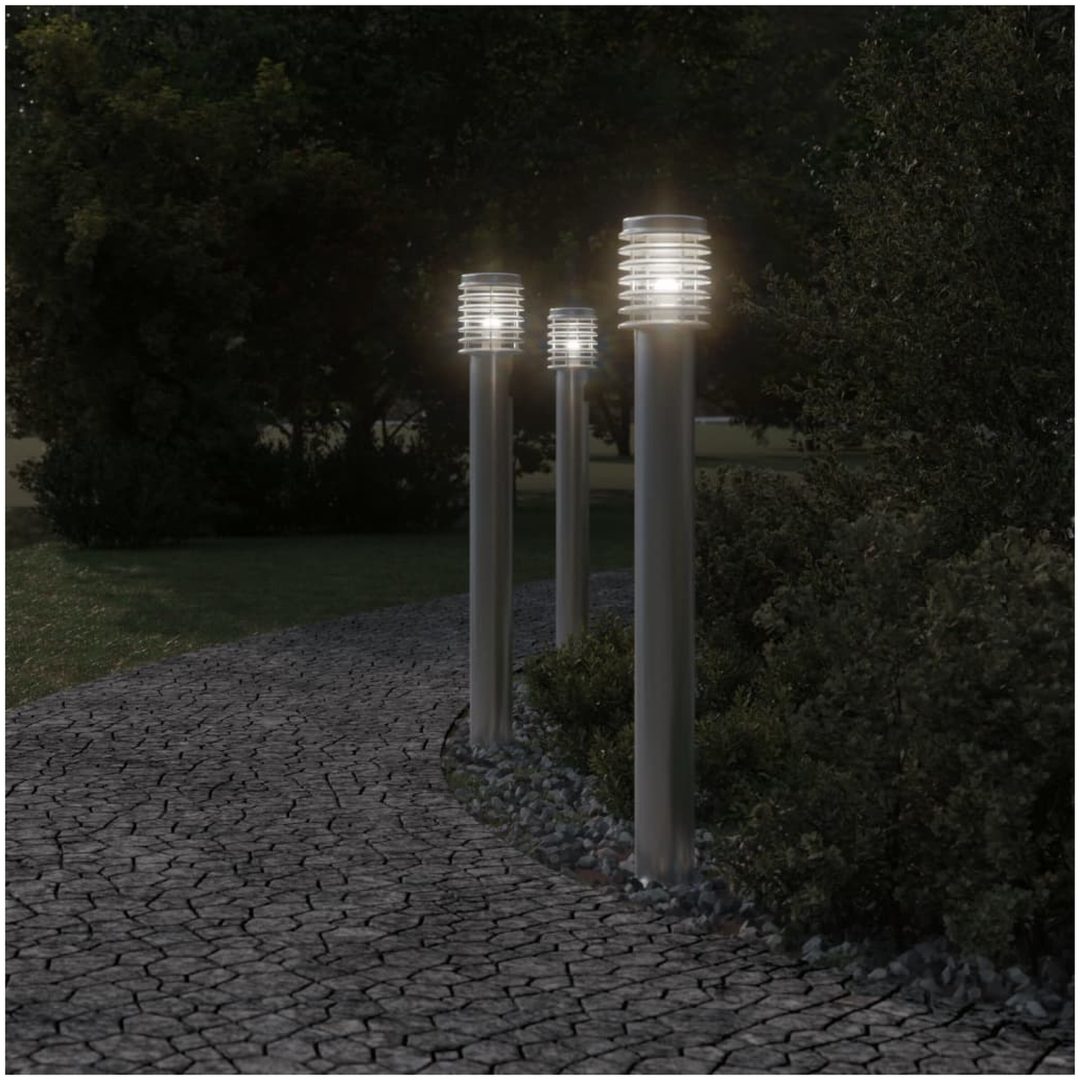 Utomhusgolvlampa silver 110 cm rostfritt stål vidaXL – bild 3