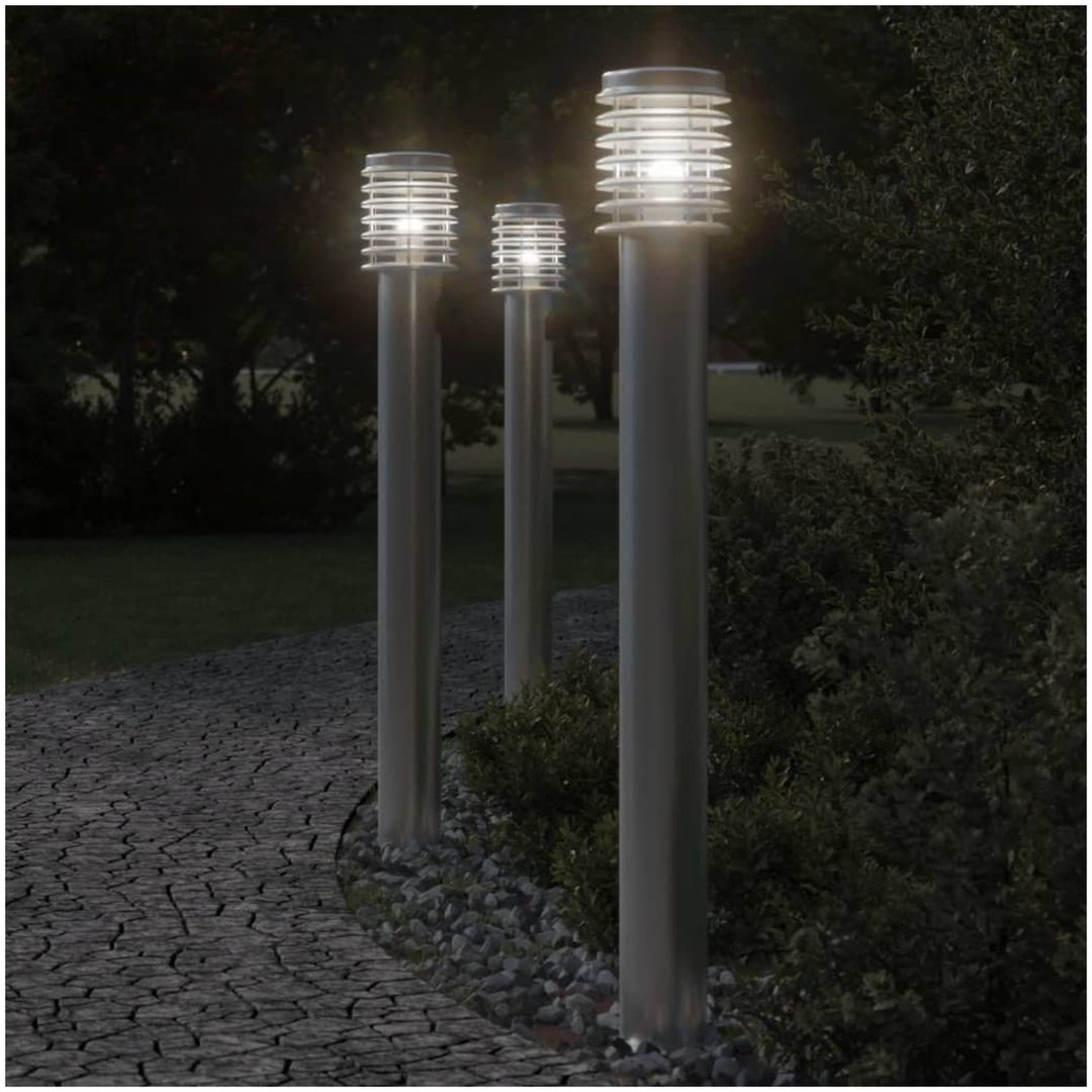 Utomhusgolvlampa silver 110 cm rostfritt stål vidaXL
