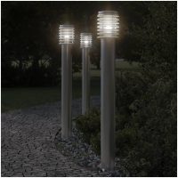 Utomhusgolvlampa silver 110 cm rostfritt stål vidaXL