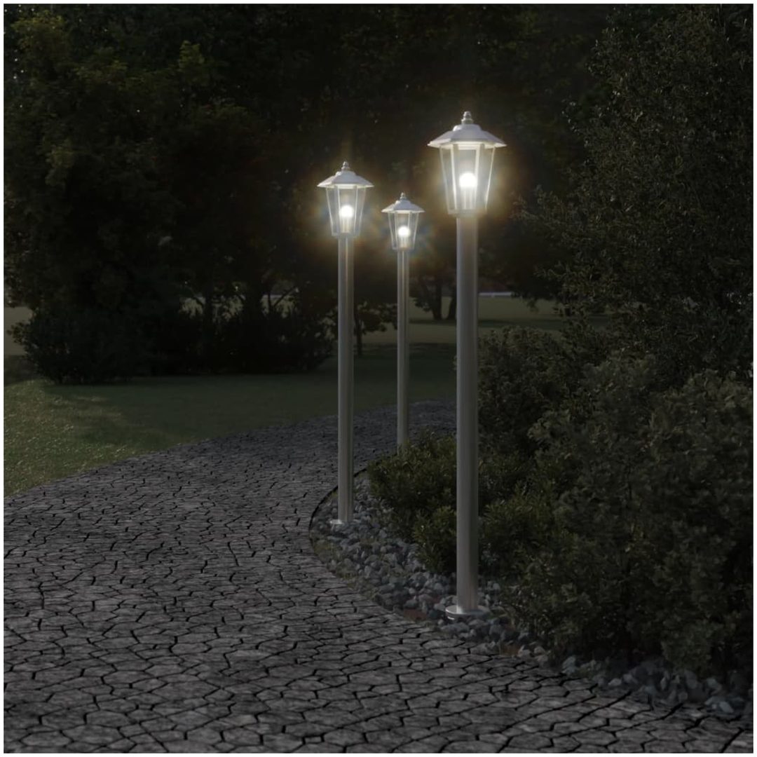 Utomhusgolvlampa silver 120 cm rostfritt stål vidaXL 120 cm – bild 3