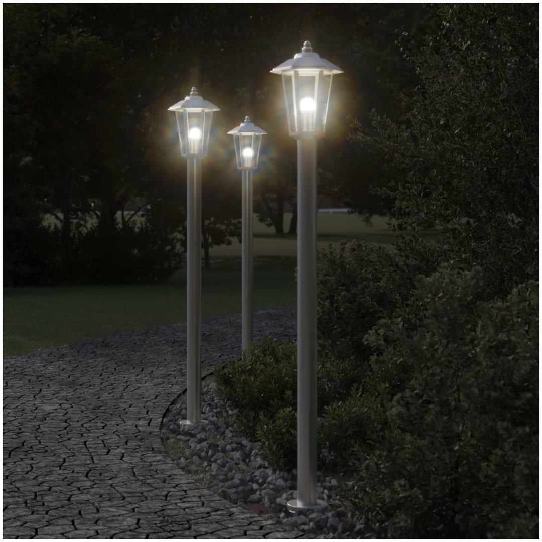 Utomhusgolvlampa silver 120 cm rostfritt stål vidaXL 120 cm