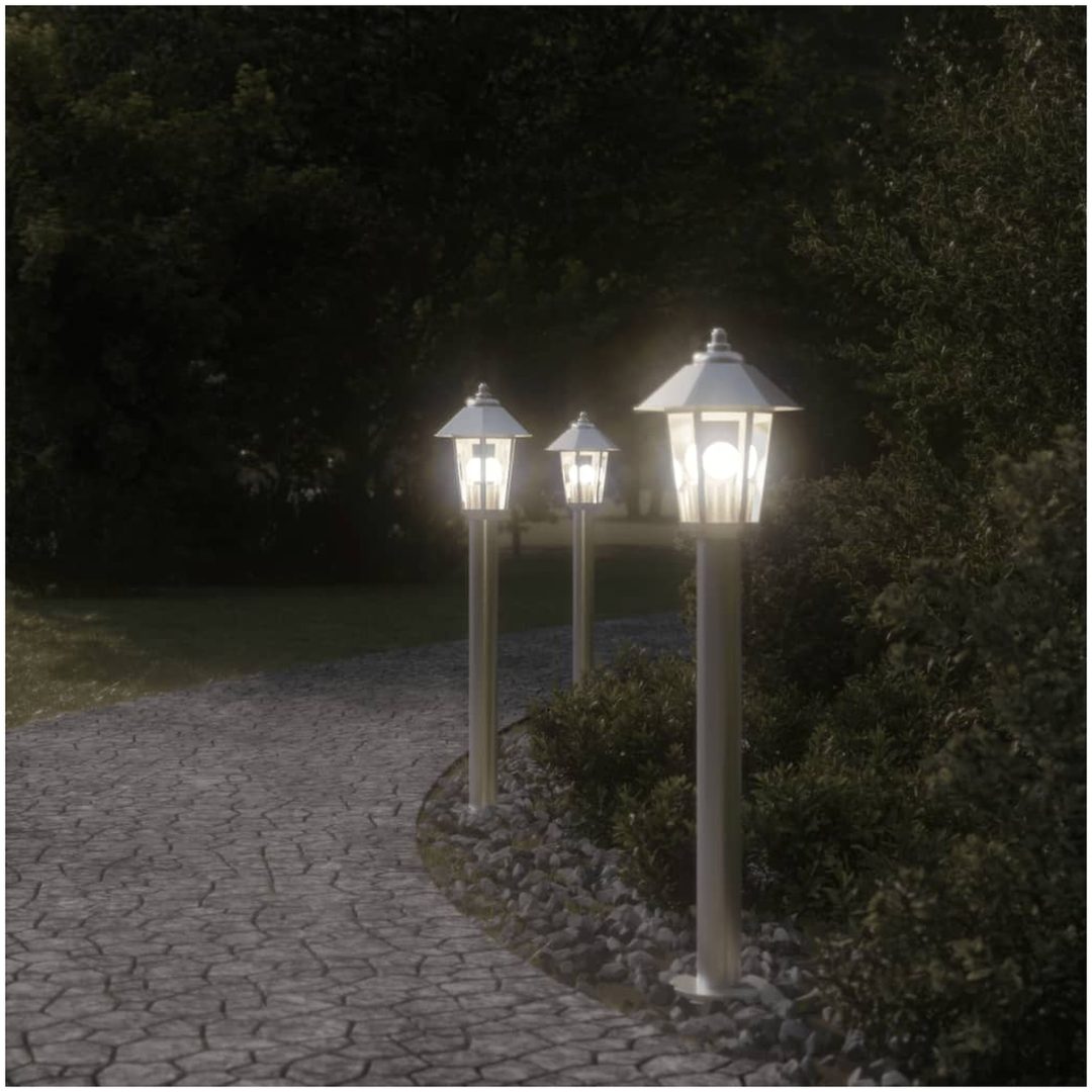 Utomhusgolvlampa silver 80 cm rostfritt stål vidaXL 80 cm – bild 3