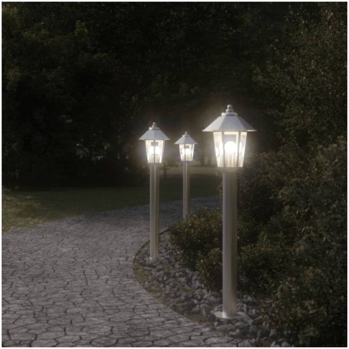 Utomhusgolvlampa silver 80 cm rostfritt stål vidaXL 80 cm – bild 3