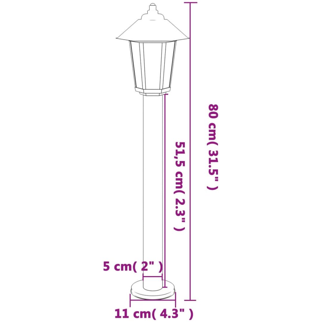 Utomhusgolvlampa silver 80 cm rostfritt stål vidaXL 80 cm – bild 7