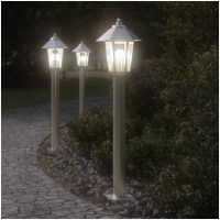 Utomhusgolvlampa silver 80 cm rostfritt stål vidaXL