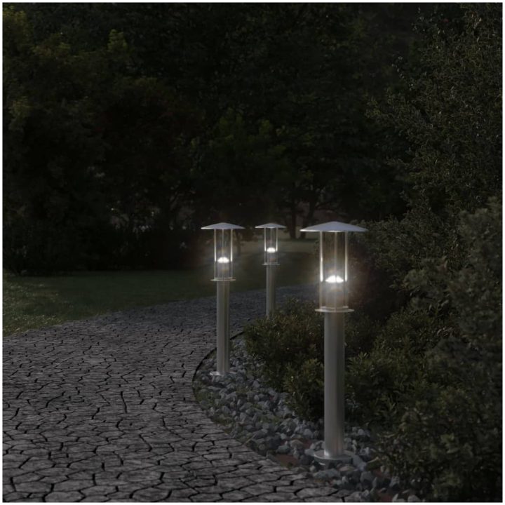Utomhusgolvlampa silver rostfritt stål vidaXL 60 cm – bild 3