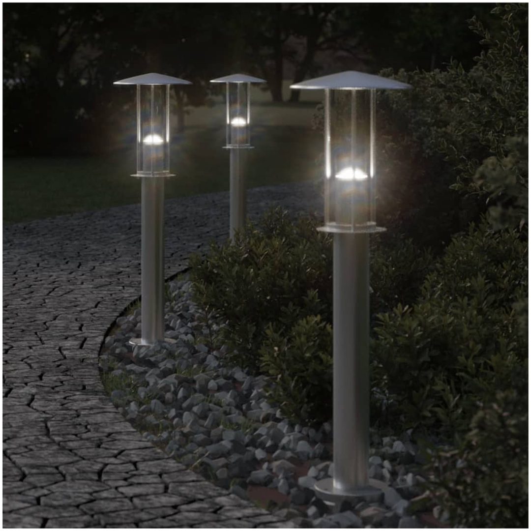 Utomhusgolvlampa silver rostfritt stål vidaXL 60 cm