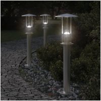 Utomhusgolvlampa silver rostfritt stål vidaXL