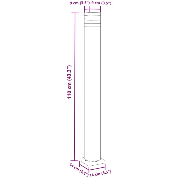 Utomhusgolvlampa svart 110 cm aluminium vidaXL 110 cm – bild 7