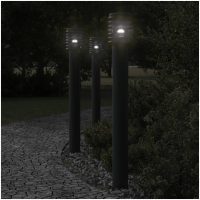 Utomhusgolvlampa svart 110 cm rostfritt stål vidaXL
