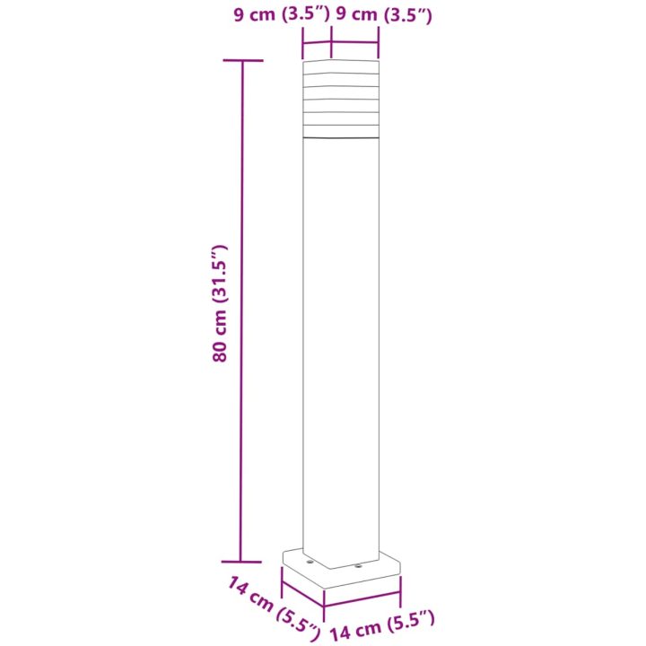 Utomhusgolvlampa svart 80 cm aluminium vidaXL 80 cm – bild 7