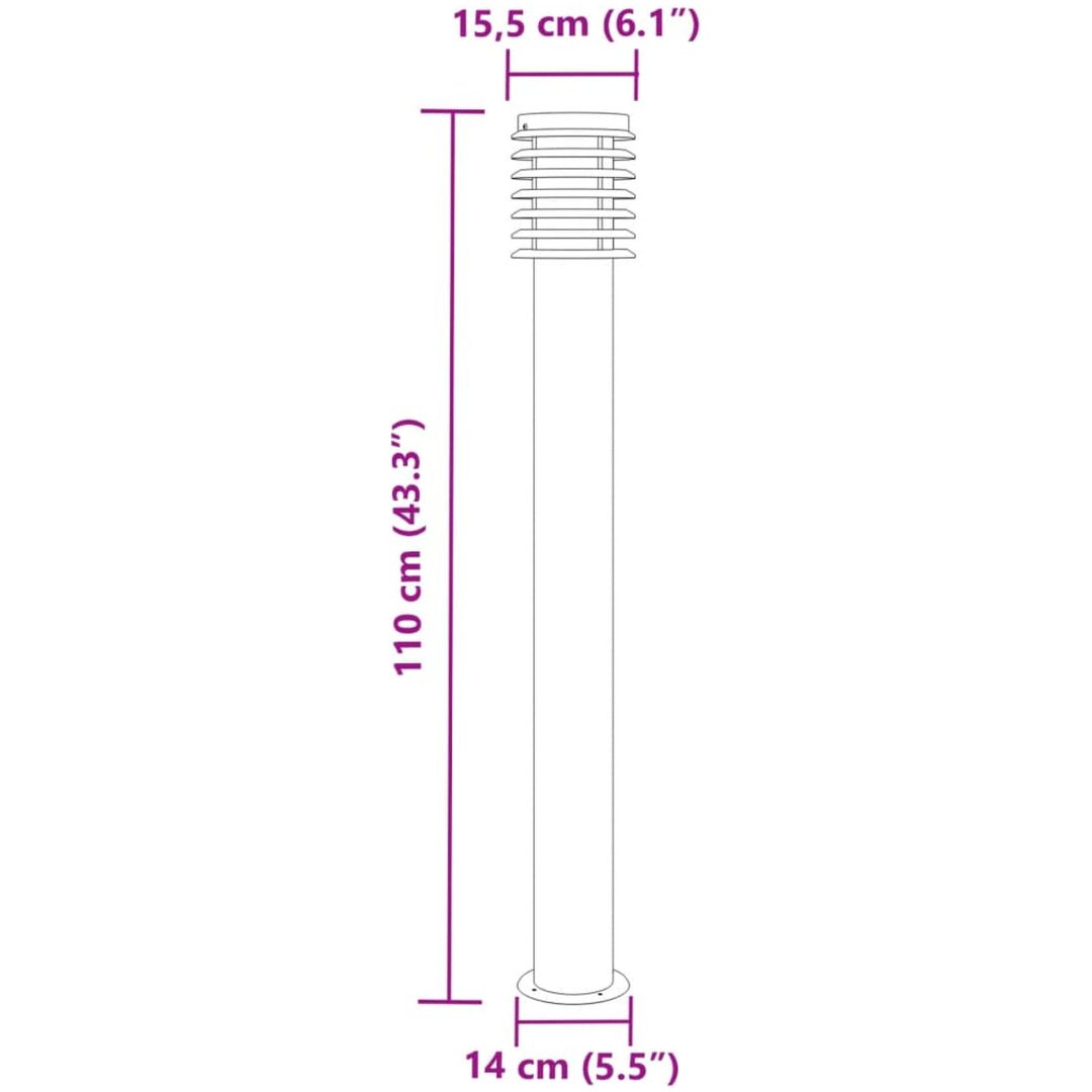 Utomhusgolvlampor 3 st silver 110 cm rostfritt stål vidaXL – bild 7