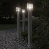 Utomhusgolvlampor 3 st silver 110 cm rostfritt stål vidaXL