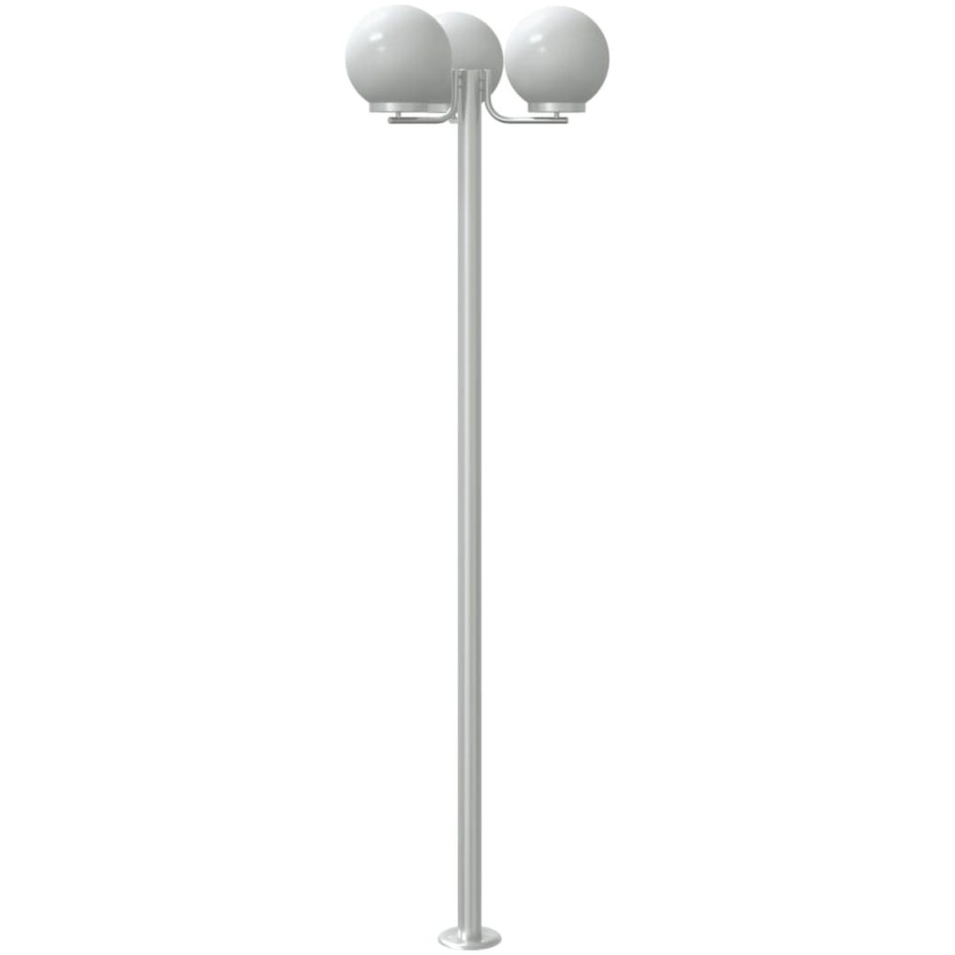 Utomhusgolvlampor 3 st silver 215 cm rostfritt stål vidaXL – bild 6