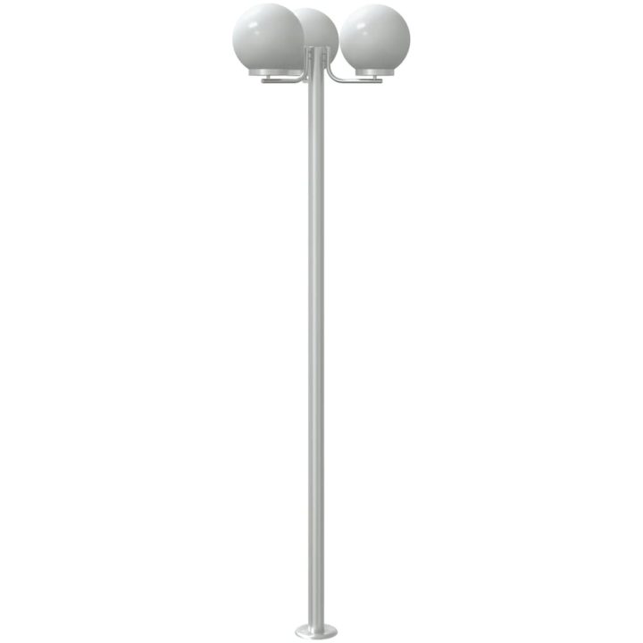 Utomhusgolvlampor 3 st silver 215 cm rostfritt stål vidaXL – bild 6