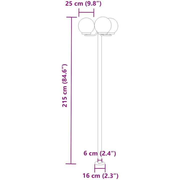 Utomhusgolvlampor 3 st silver 215 cm rostfritt stål vidaXL – bild 7